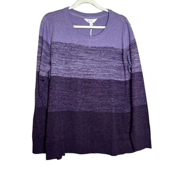 Market & Spruce Women’s Purple Colorblock Crewneck Sweater NWT Size 2XL - Picture 2 of 8